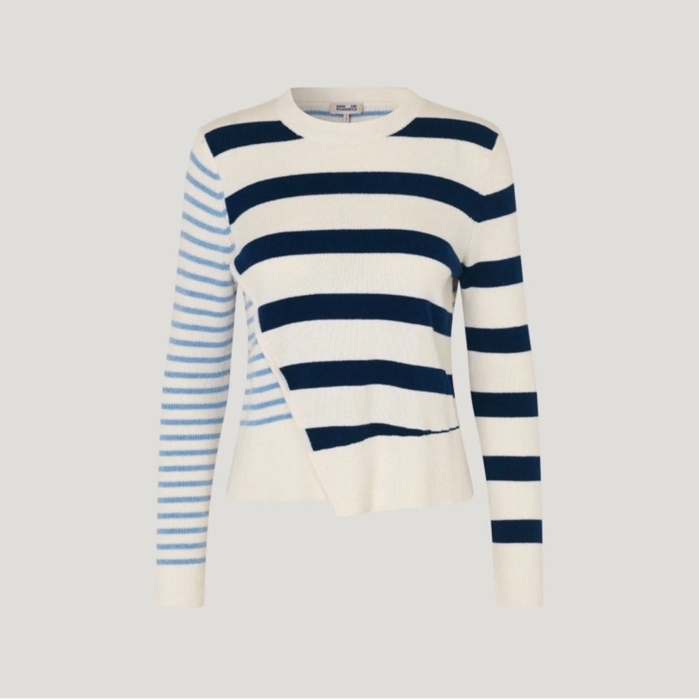 Baum und pferdgarten two tone Striped Blue and White wool crew neck Sweater